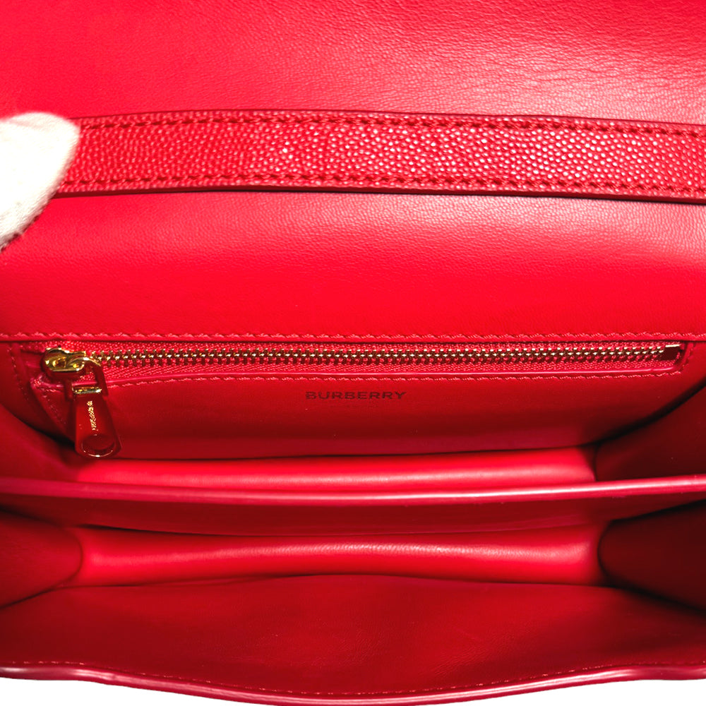 BURBERRY TB Red Leather Shoulder Bag LHQ262