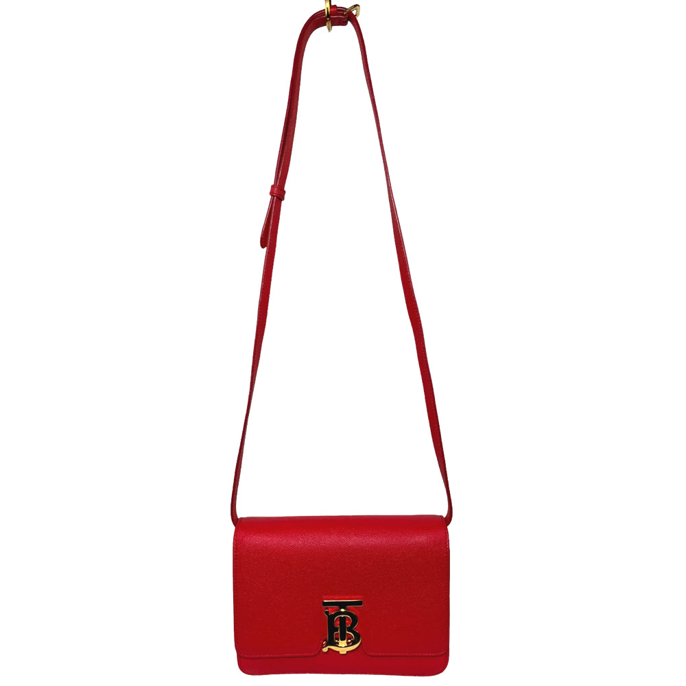 BURBERRY TB Red Leather Shoulder Bag LHQ262