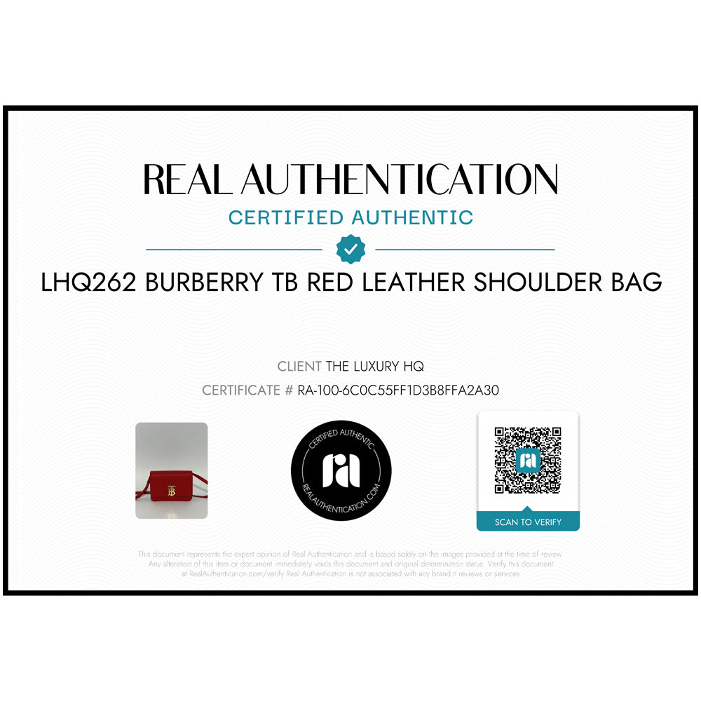 BURBERRY TB Red Leather Shoulder Bag LHQ262