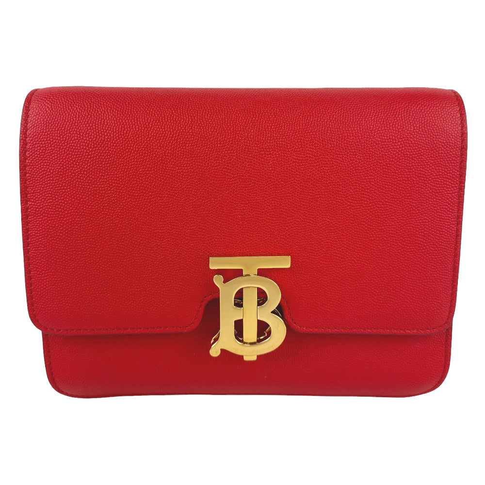 BURBERRY TB Bolso de hombro de cuero rojo LHQ262