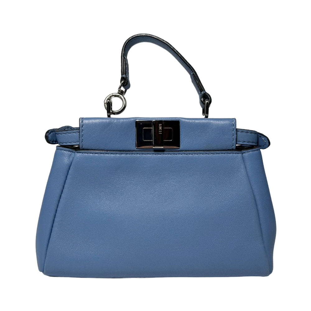 FENDI Micro Peekaboo Selleria Azul Con Correa LHQ265