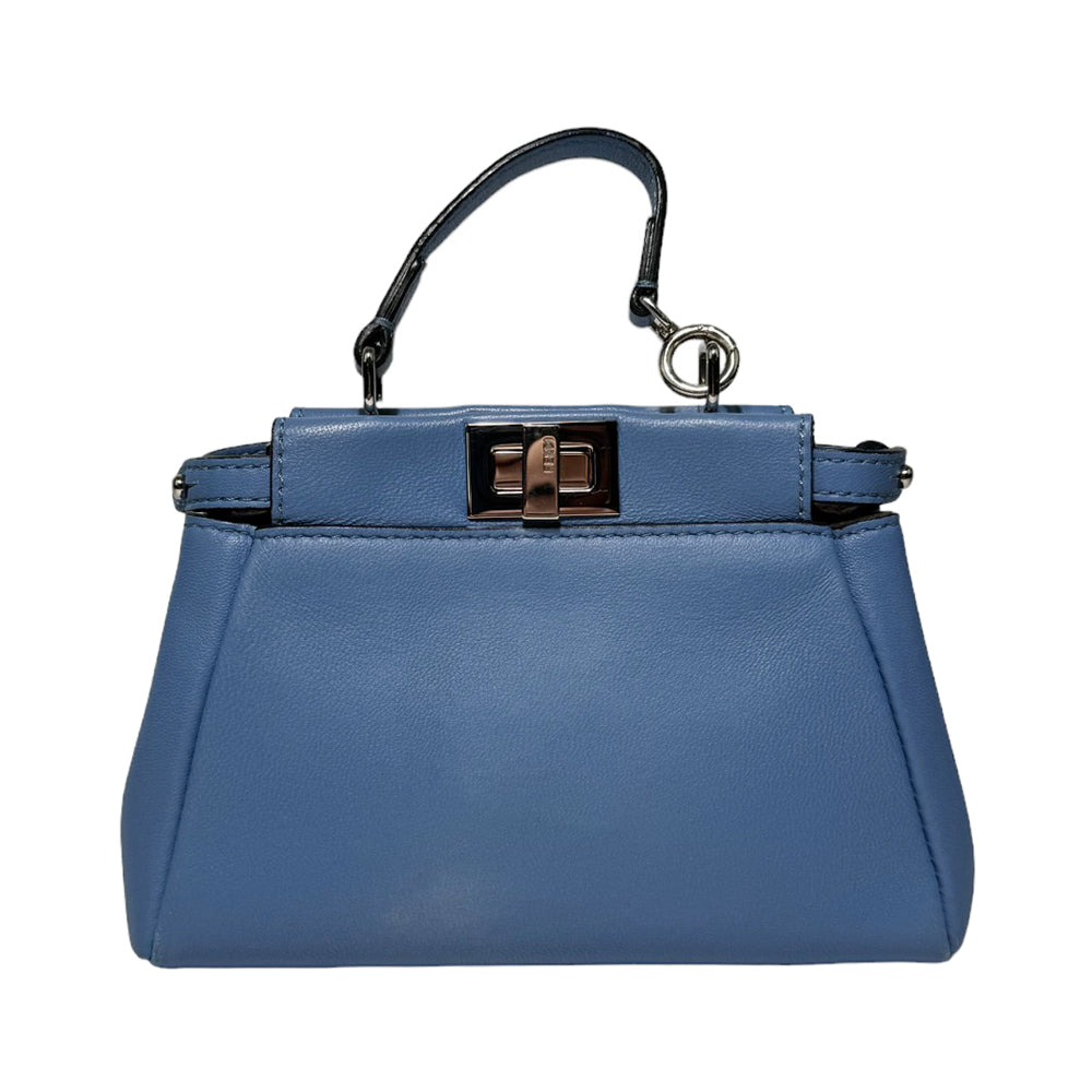 FENDI Micro Peekaboo Selleria Azul Con Correa LHQ265