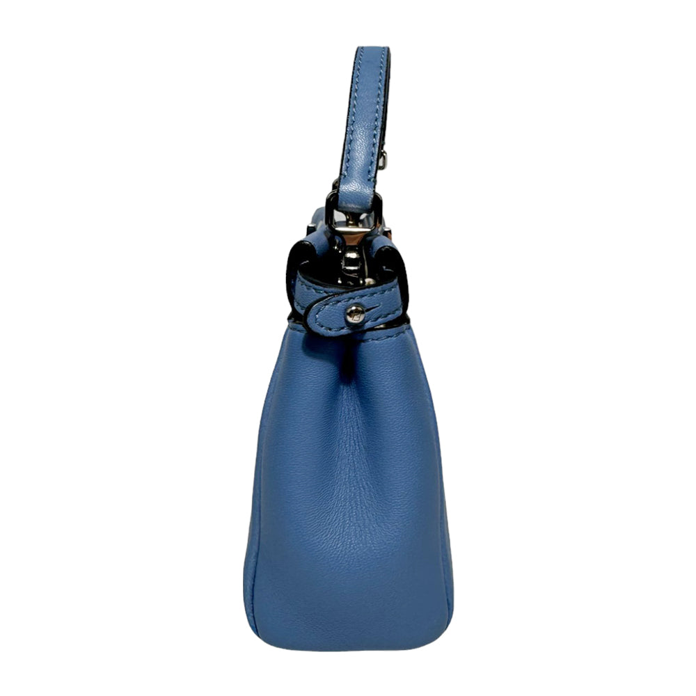 FENDI Micro Peekaboo Selleria Blue With Strap LHQ265