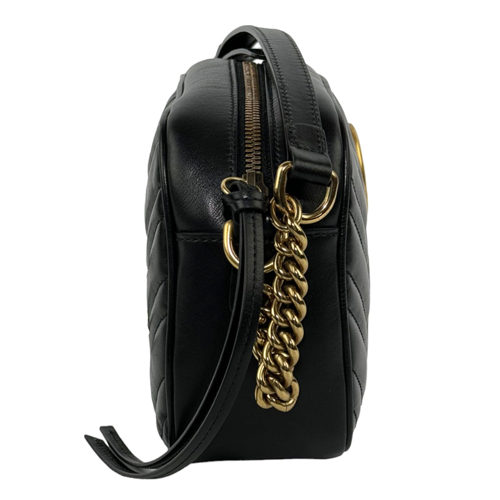 GUCCI GG Borsa a tracolla con catena Marmont Nero LHQ272