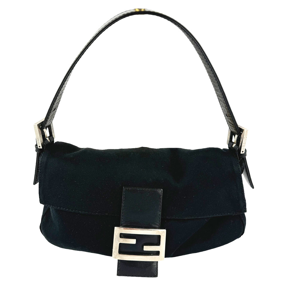 FENDI Mamma Bucket Schwarze Umhängetasche LHQ276