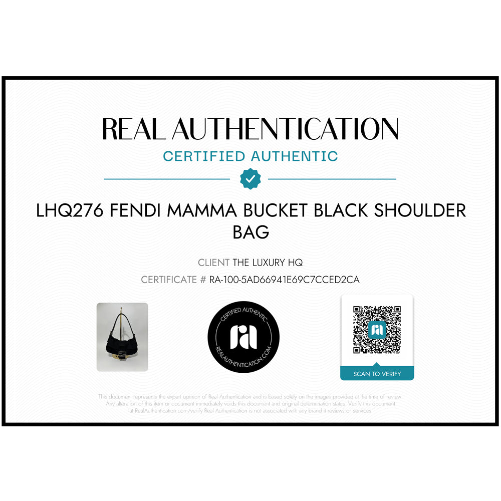 FENDI Mamma Bucket Schwarze Umhängetasche LHQ276