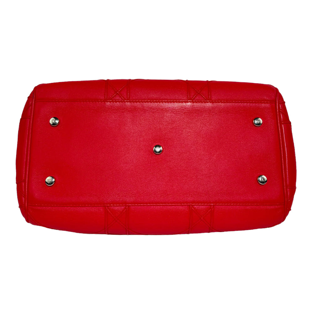 CHRISTIAN DIOR Cannage Granville Umhängetasche Rotes Leder LHQ280