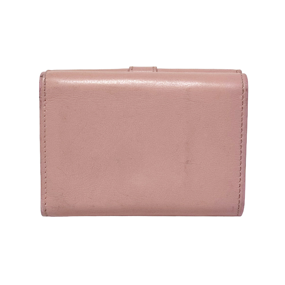 YVES SAINT LAURENT Rosa Leder-Geldbörse mit drei Fächern LHQ283