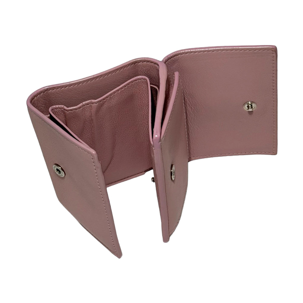 YVES SAINT LAURENT Borsellino Tri-Fold in pelle rosa LHQ283