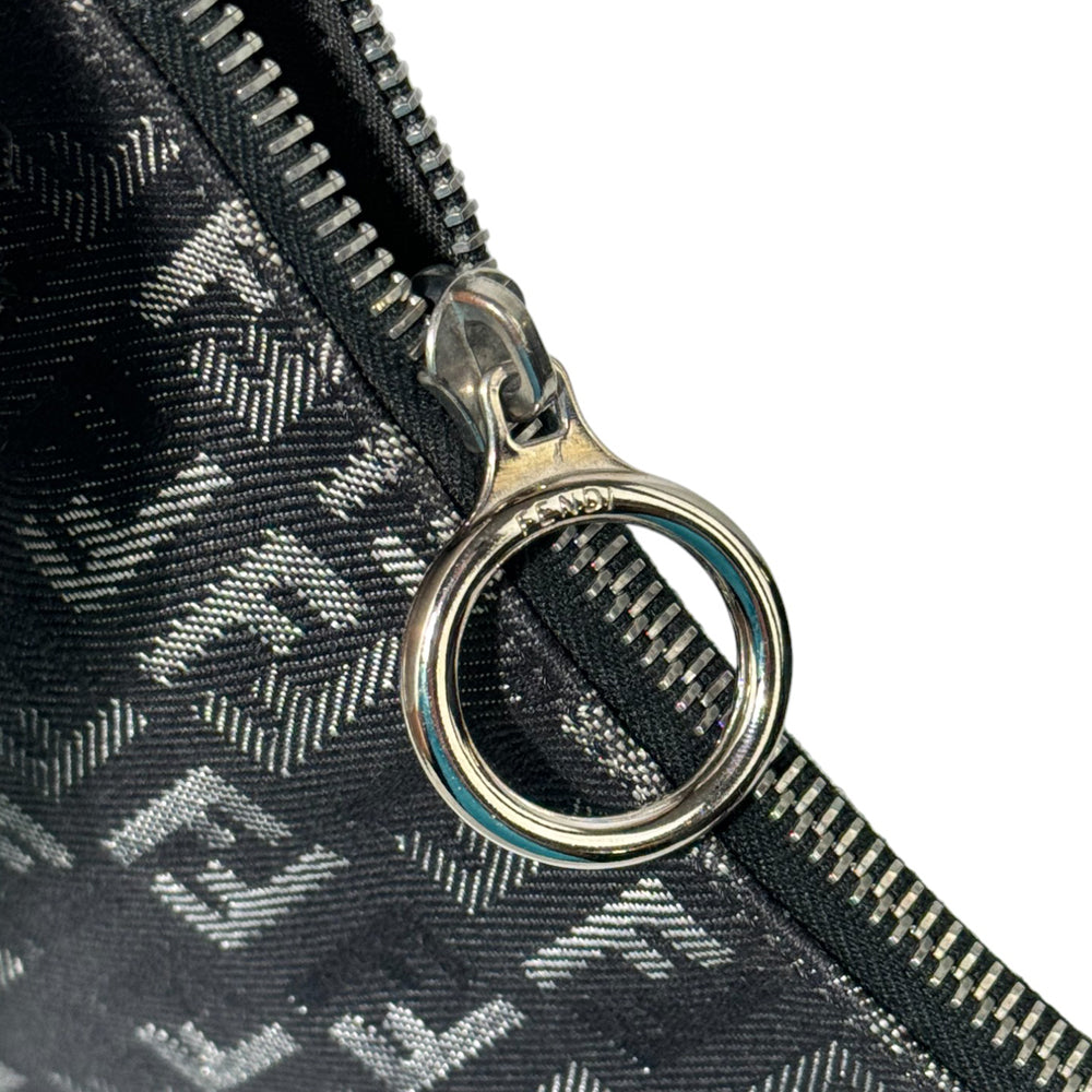 FENDI Zucchino Borsa a tracolla in denim nero LHQ286