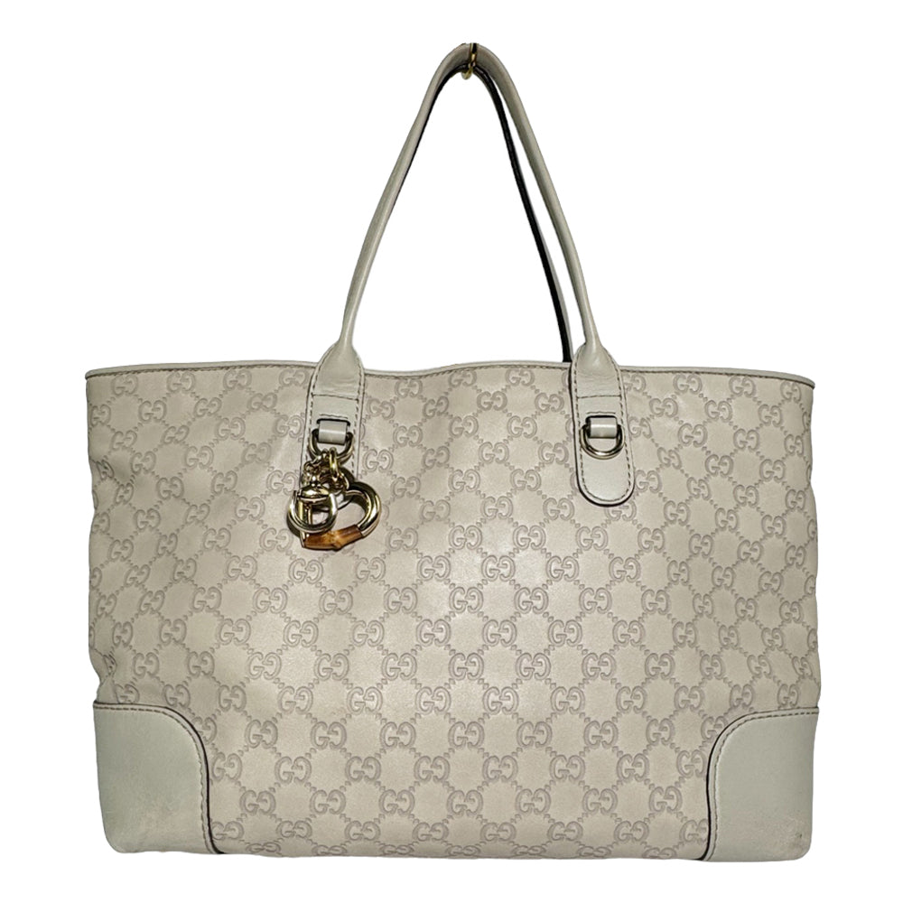 GUCCI Guccissima Tote Bag Cream LHQ288