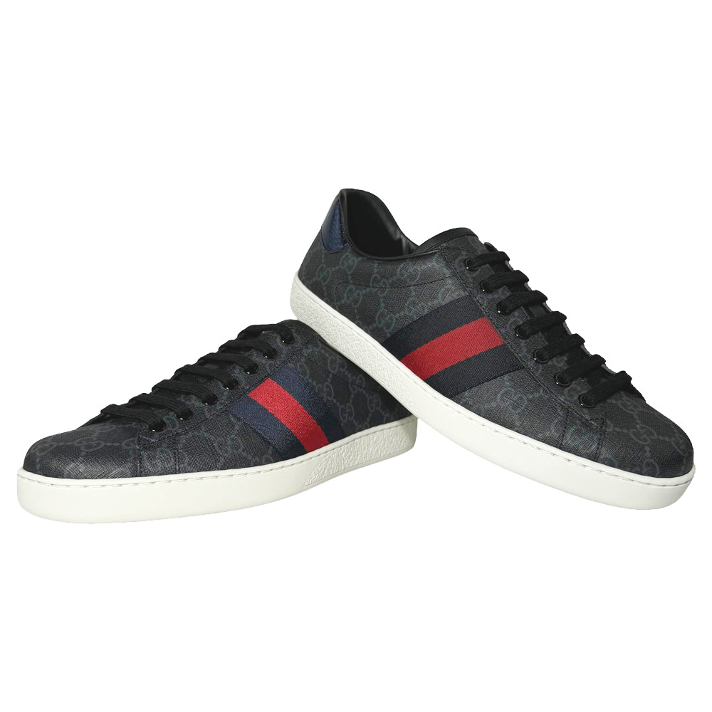 GUCCI GG Black Supreme Mens Trainers Size 7.5 UK LHQ294