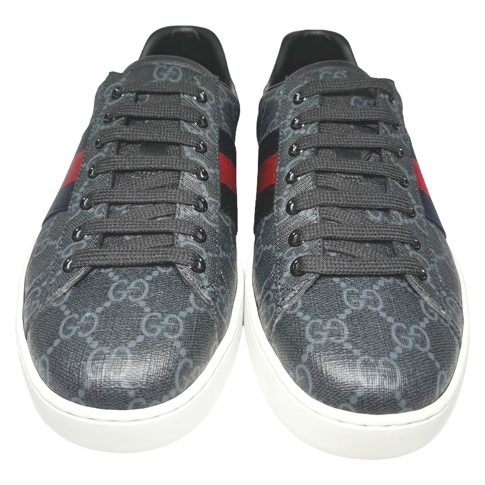 GUCCI GG Black Supreme Mens Trainers Size 7.5 UK LHQ294