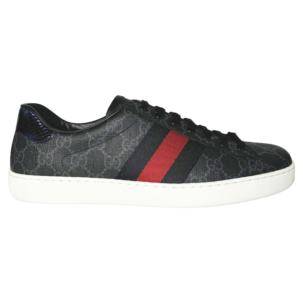 GUCCI GG Nero Supreme Uomo Scarpe da Ginnastica Taglia 7,5 UK LHQ294