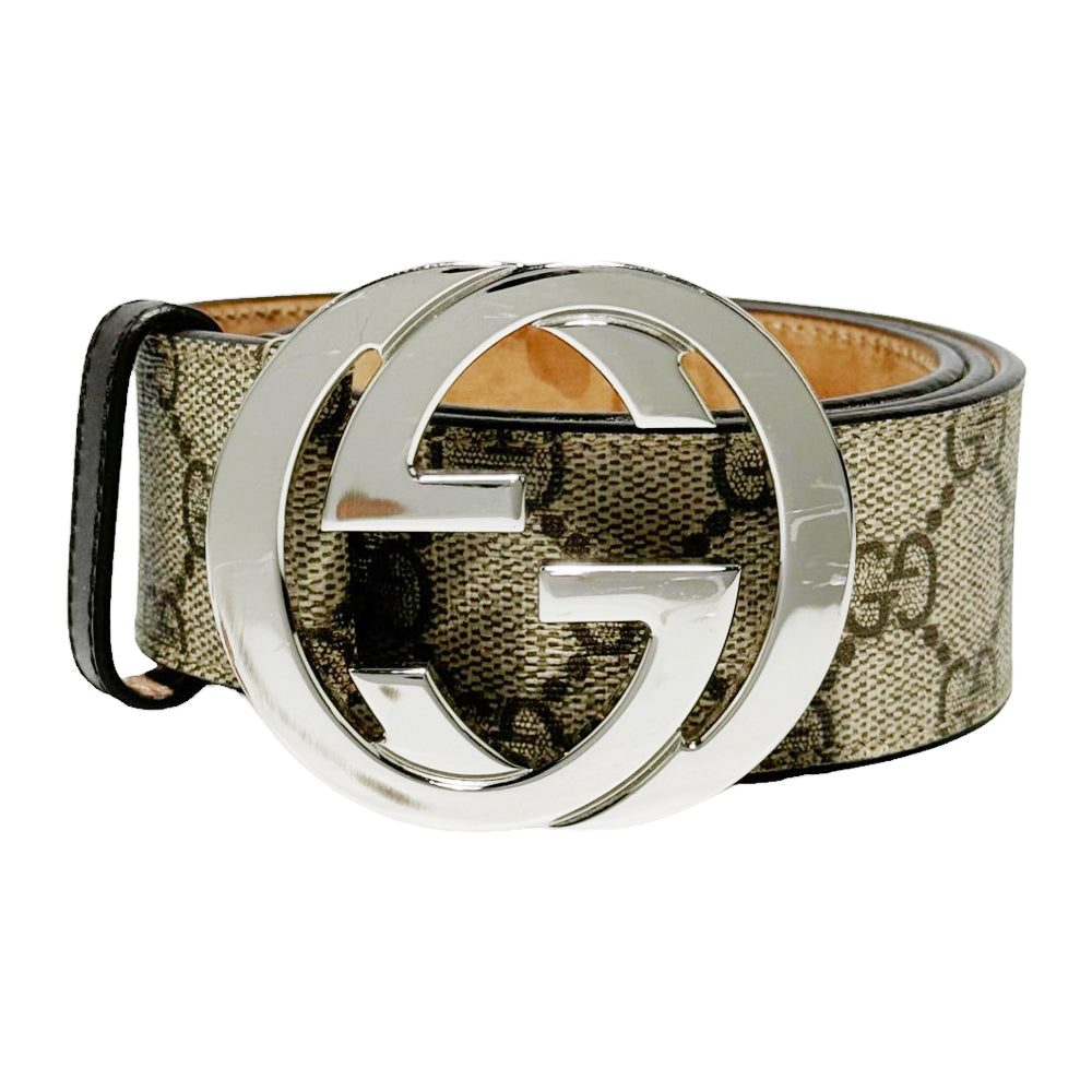 GUCCI GG Supreme Mens Brown Belt Size 85 LHQ295