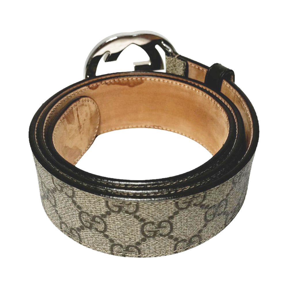 GUCCI GG Supreme Mens Brown Belt Size 85 LHQ295