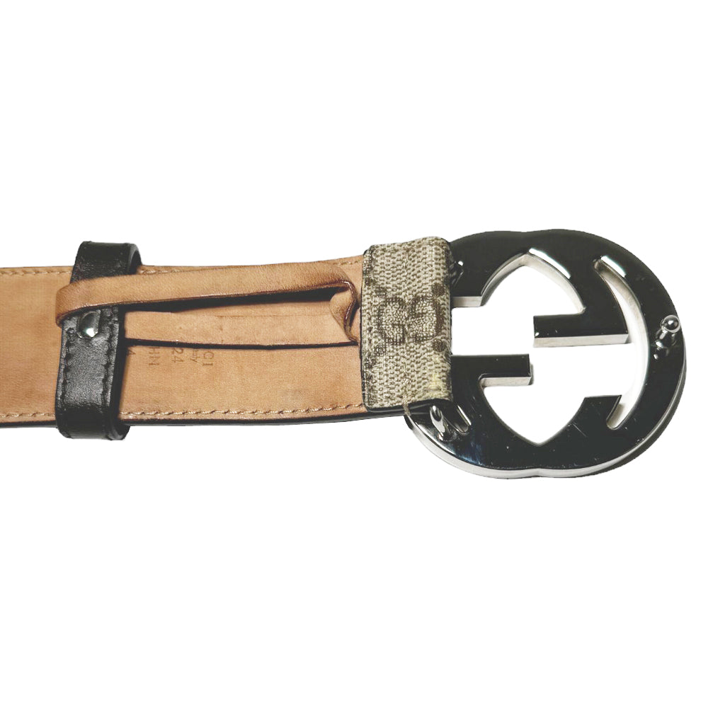 GUCCI GG Supreme Mens Brown Belt Size 85 LHQ295