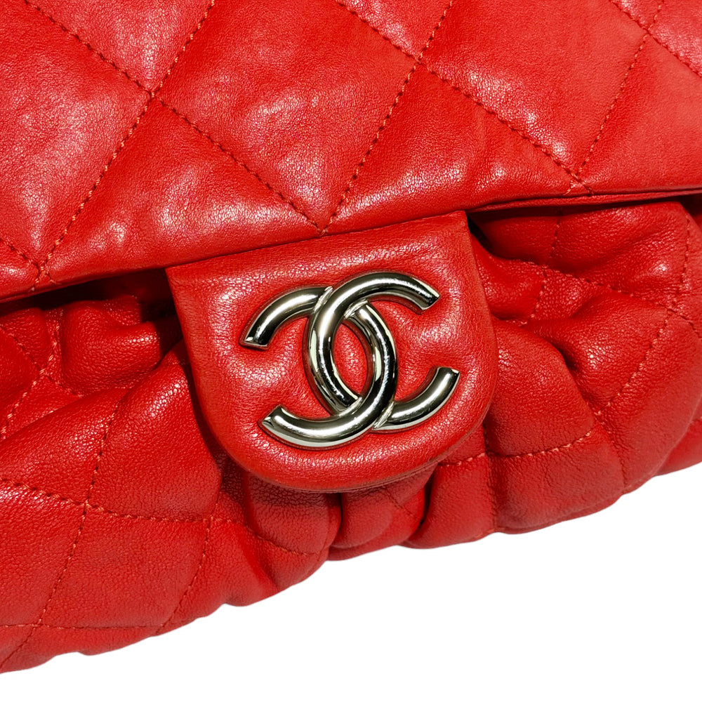 CHANEL Matelasse Chain Around Red Shoulder Bag LHQ297