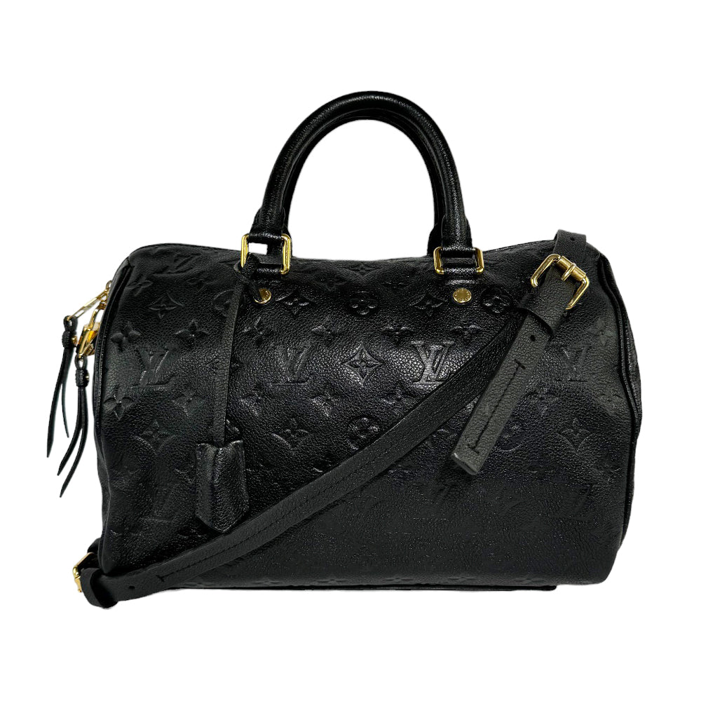 LOUIS VUITTON Speedy 30 Bandouliere Empreinte Noir Avec Bracelet LHQ300