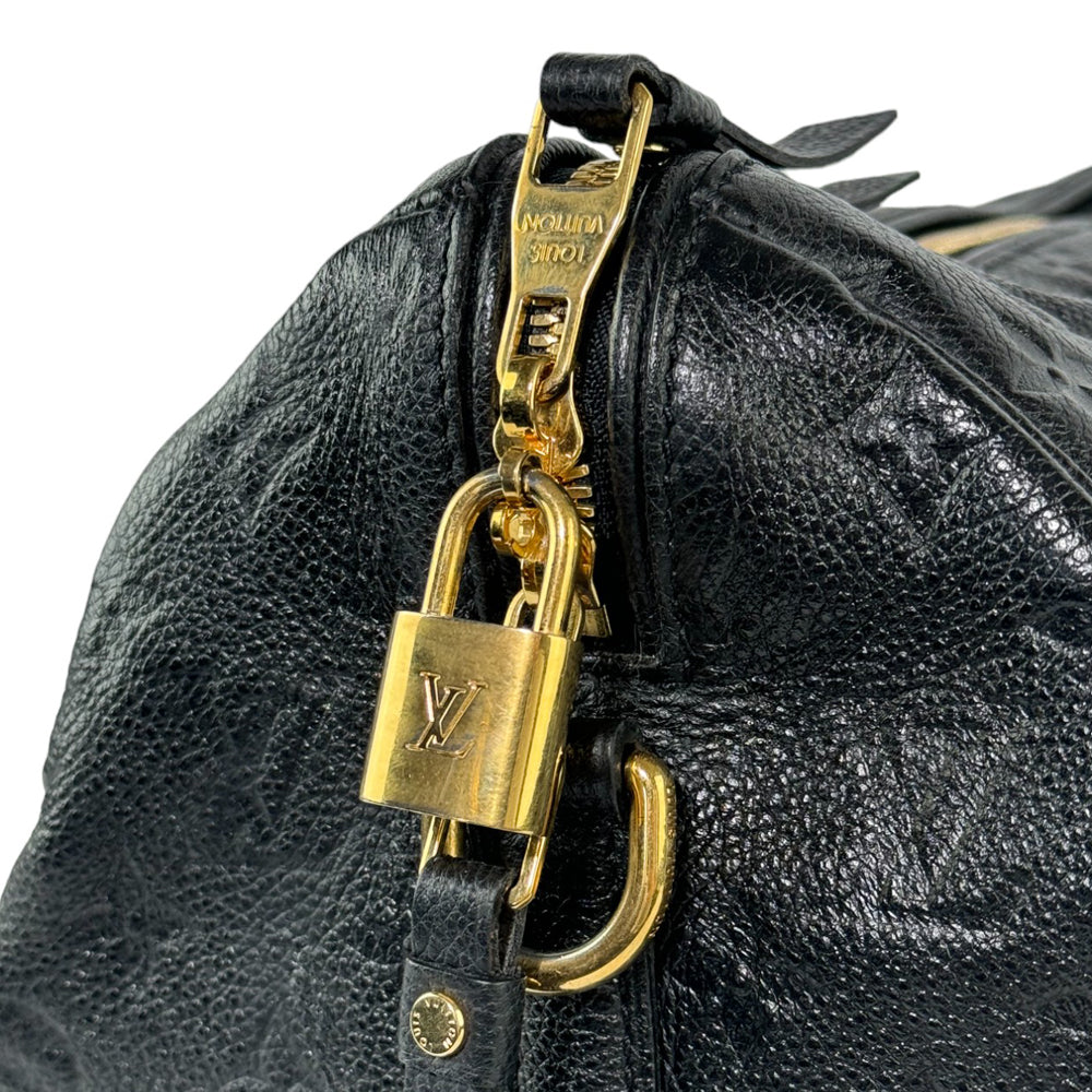 LOUIS VUITTON Speedy 30 Bandouliere Empreinte Noir Avec Bracelet LHQ300