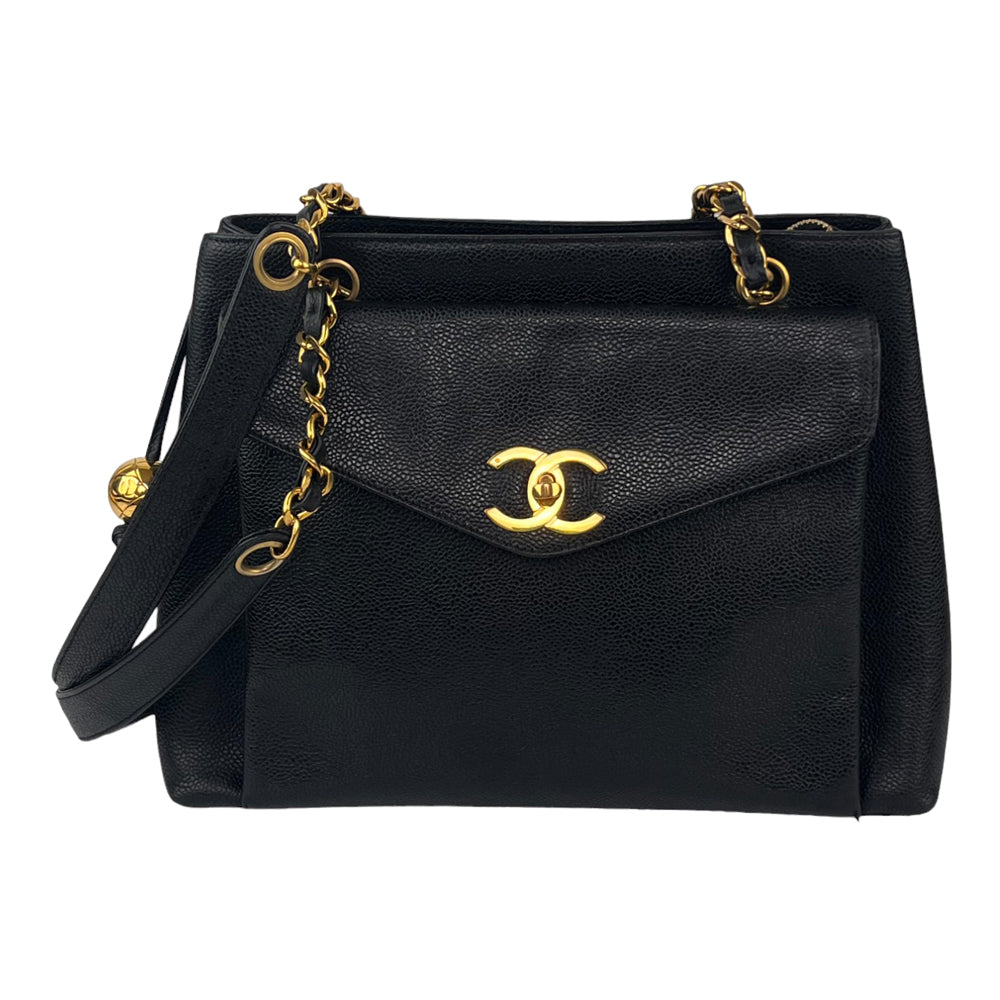 CHANEL Caviar Chain Tote Bag Series 3 LHQ308