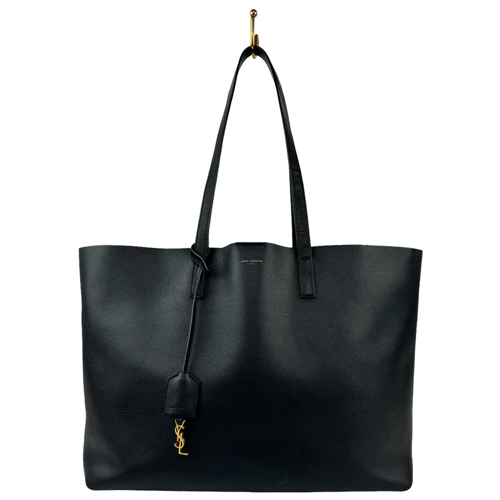 SAINT LAURENT Shopper Black Leather Tote Bag LHQ310