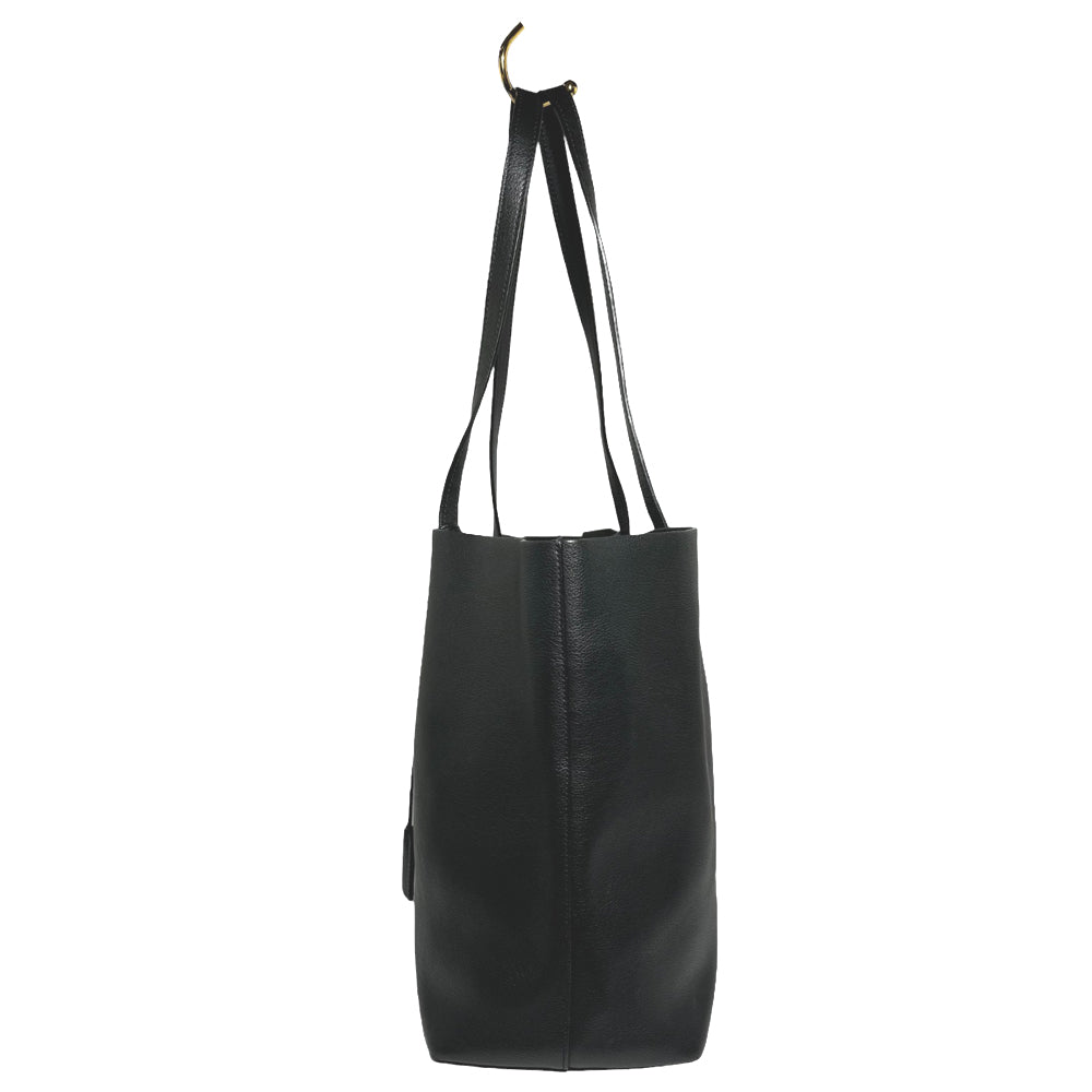 SAINT LAURENT Shopper Black Leather Tote Bag LHQ310