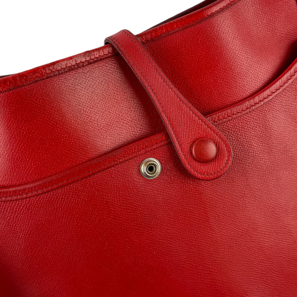 HERMES Evelyne II Red Leather Shoulder Bag LHQ324