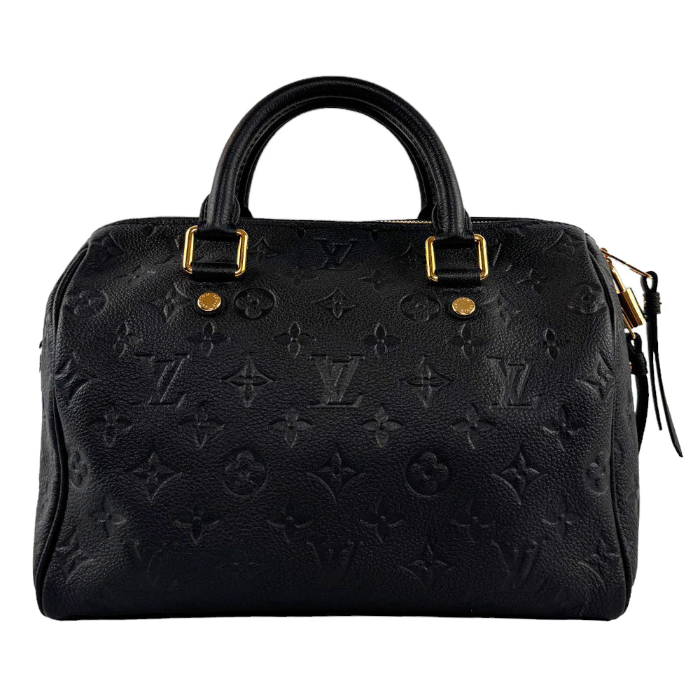 LOUIS VUITTON Speedy 30 Bandouliere Empreinte Noir Avec Bracelet LHQ300