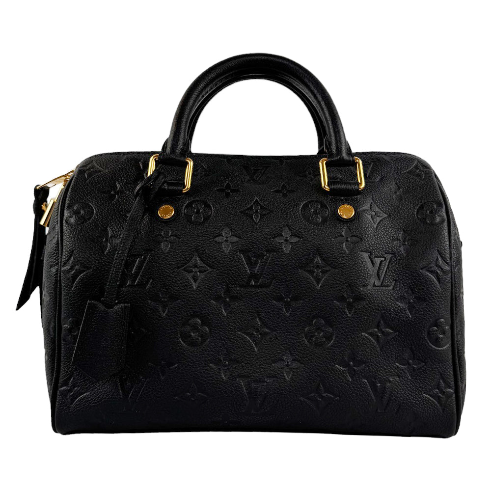 LOUIS VUITTON Speedy 30 Bandouliere Empreinte Noir Avec Bracelet LHQ300