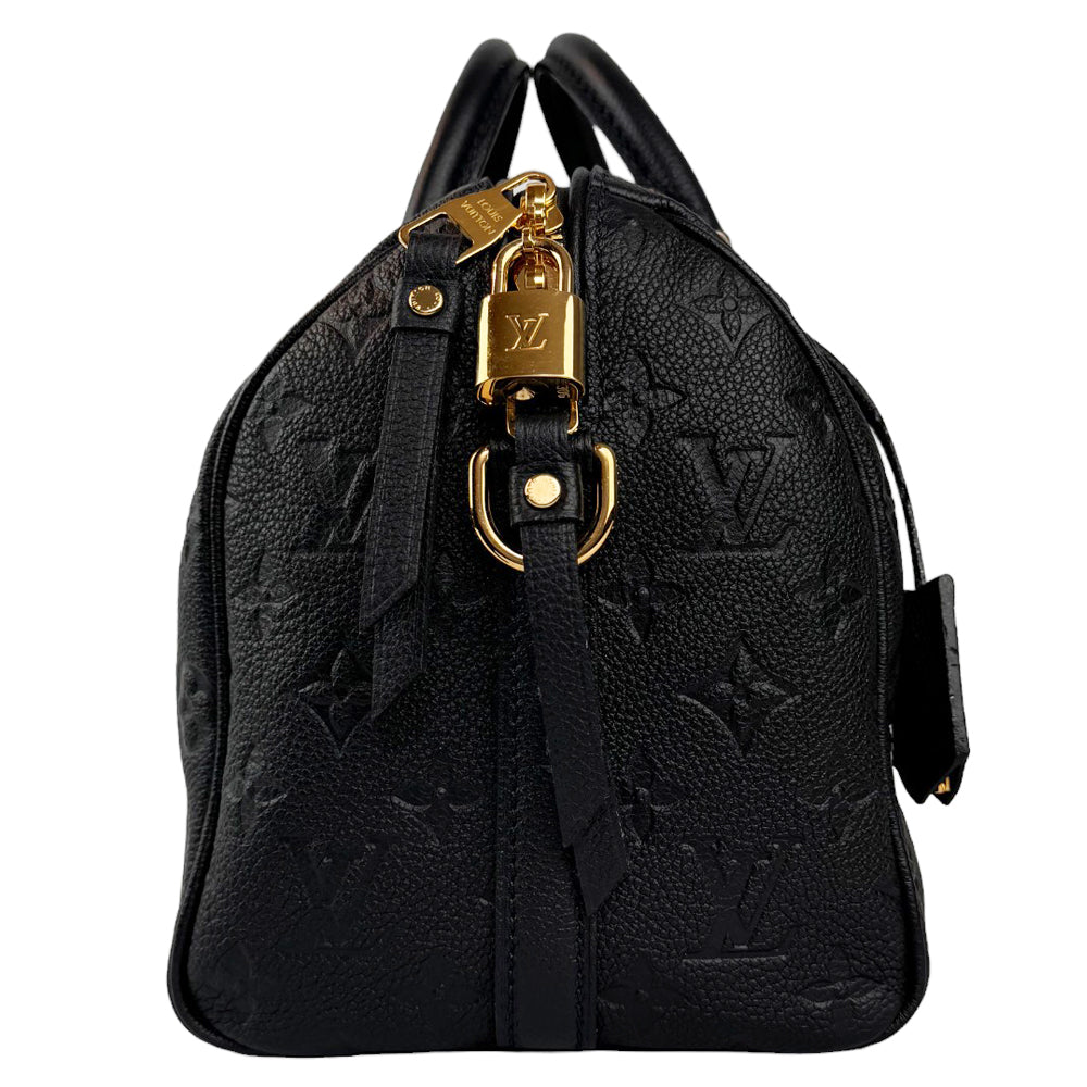 LOUIS VUITTON Speedy 30 Bandouliere Empreinte Noir Avec Bracelet LHQ300