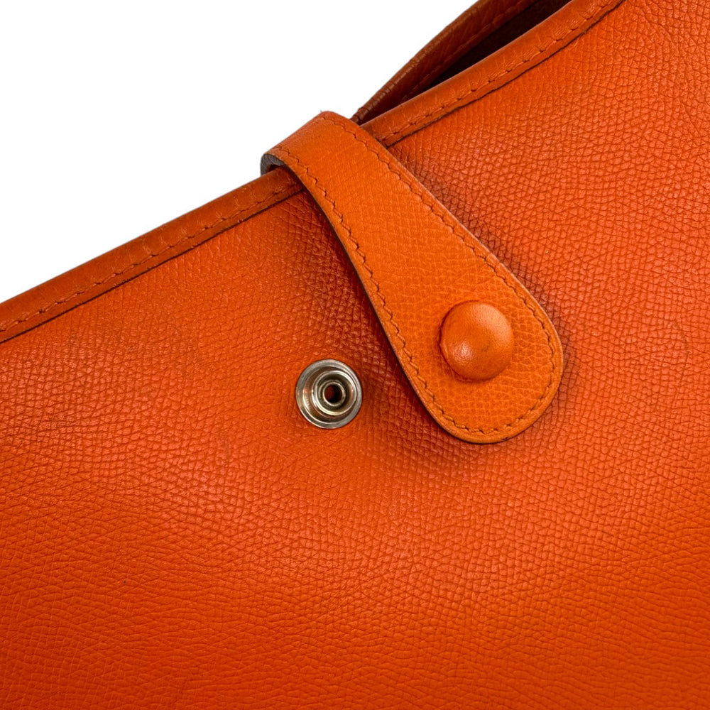 HERMES Evelyne I Orange Leather Shoulder Bag LHQ328