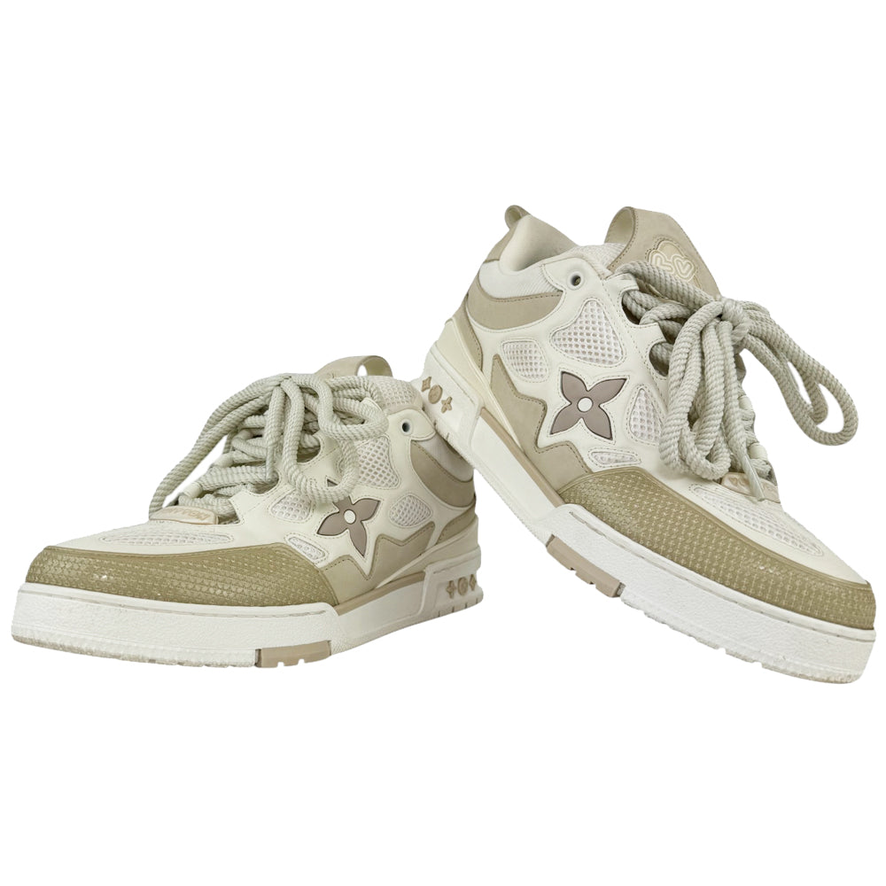 LOUIS VUITTON LV Mens Skate Trainers Beige Size 8 UK LHQ333