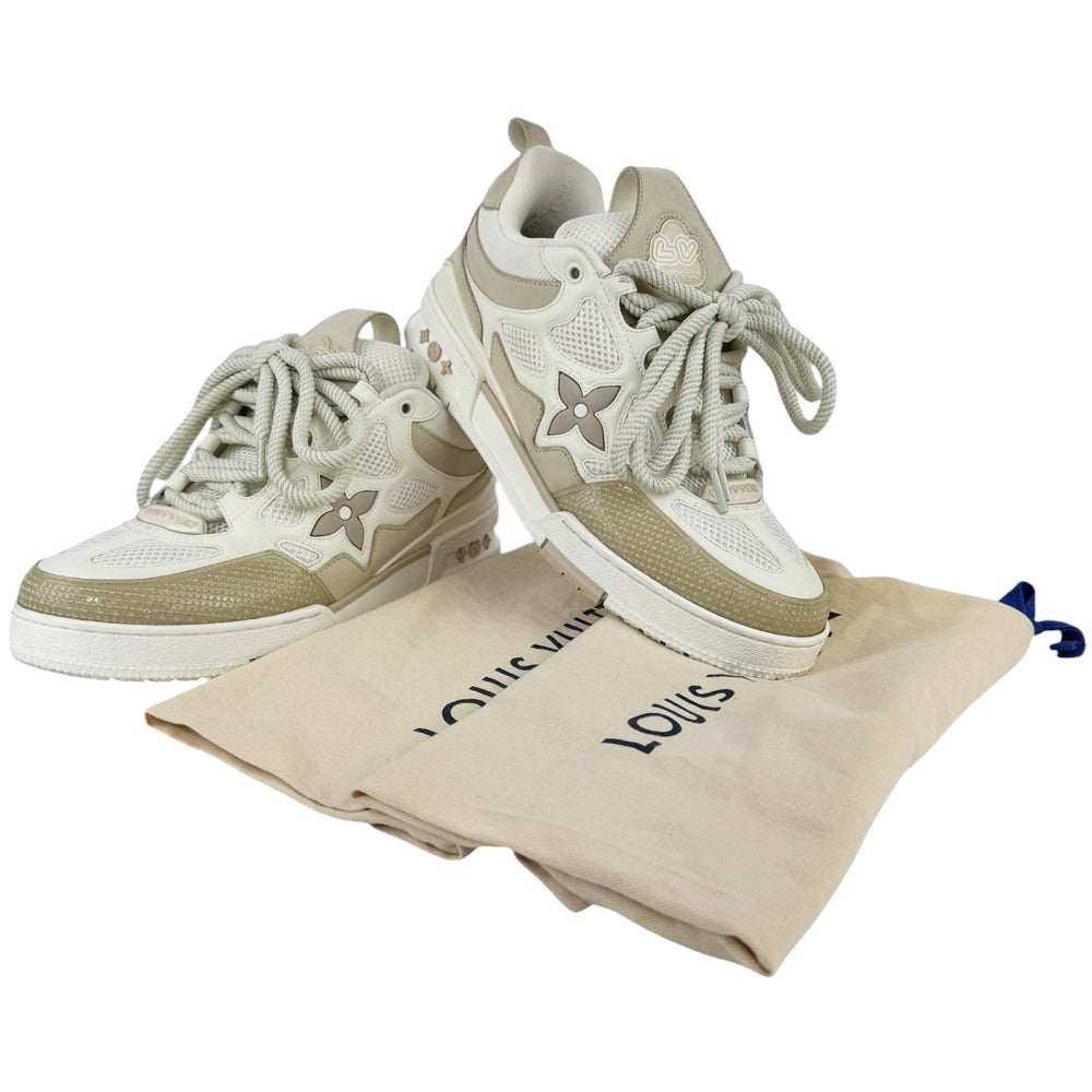 LOUIS VUITTON LV Mens Skate Trainers Beige Size 8 UK LHQ333