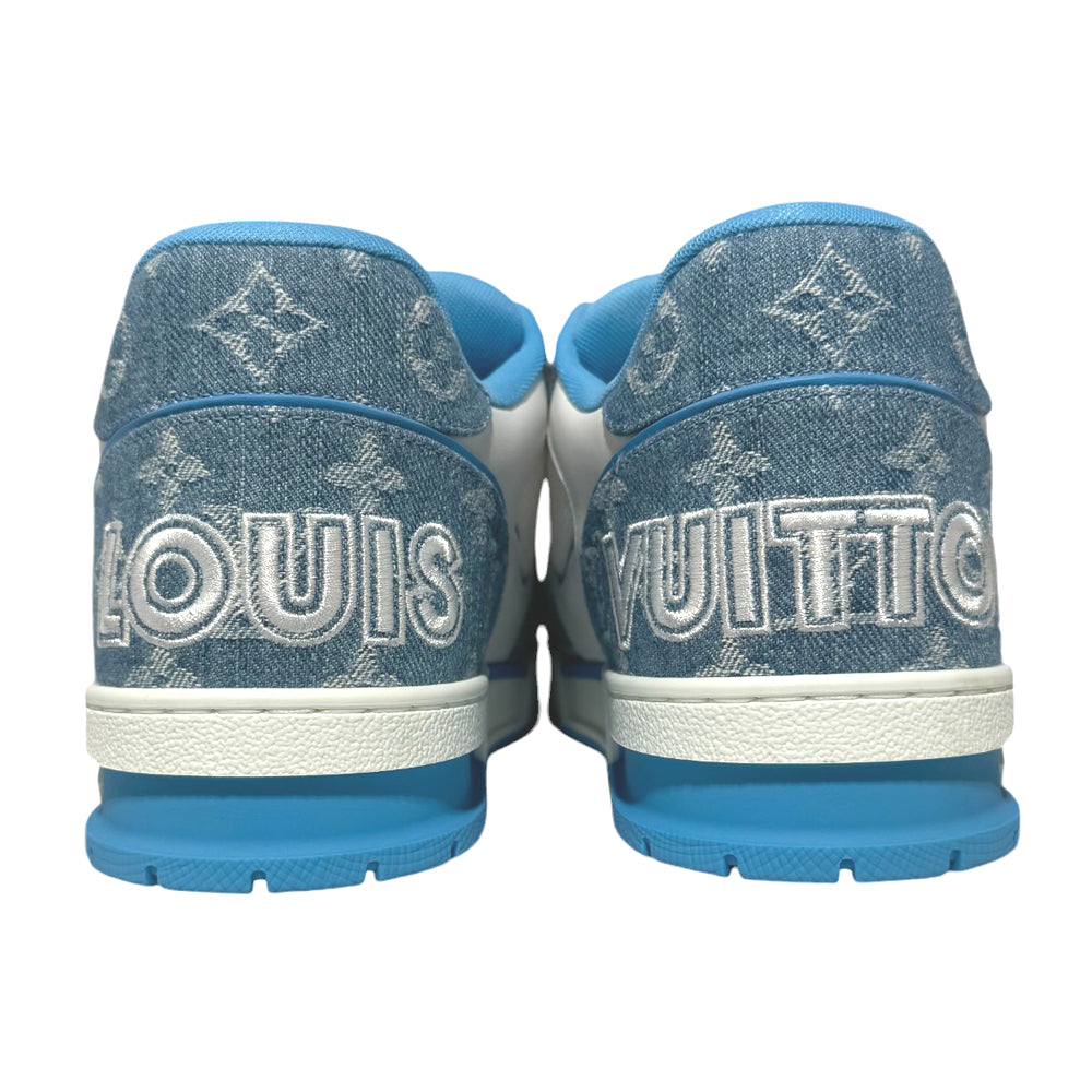 LOUIS VUITTON LV - Scarpe da ginnastica con cinturino in denim blu Taglia 10 UK LHQ144