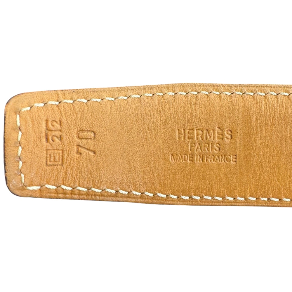 HERMES H Buckle Reversible Black Belt Size 70 LHQ336