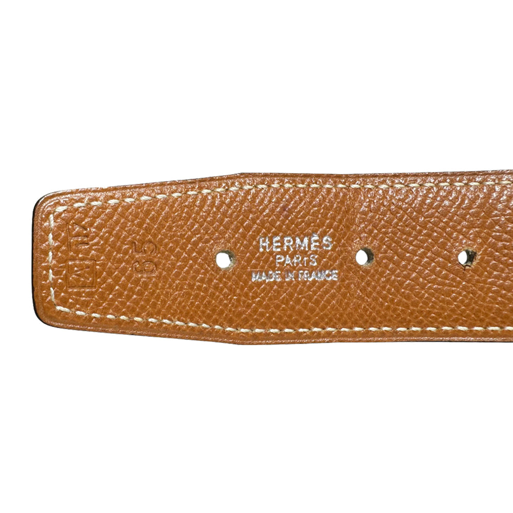 HERMES H Buckle Reversible Black Belt Size 65 LHQ337