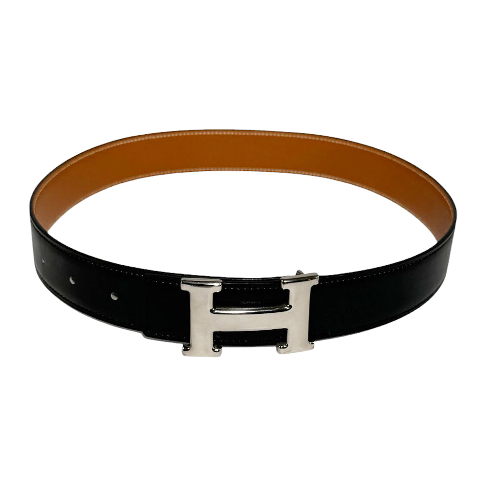 HERMES H Buckle Reversible Black Belt Size 65 LHQ337