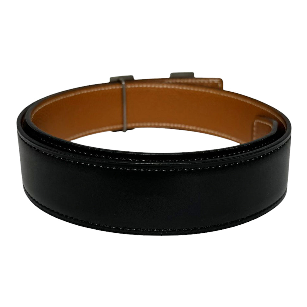 HERMES H Buckle Reversible Black Belt Size 65 LHQ337