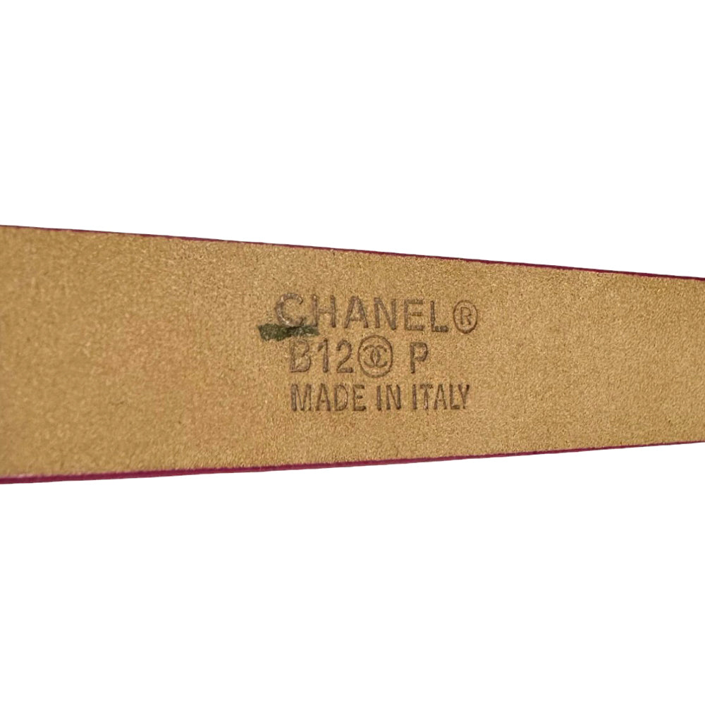 CHANEL Coco Red Belt Size 70 LHQ338