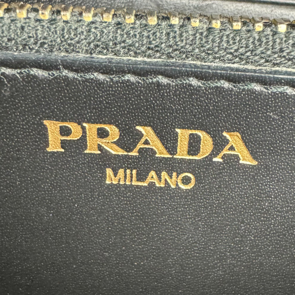 PRADA Saffiano Black Purse Wallet LHQ344