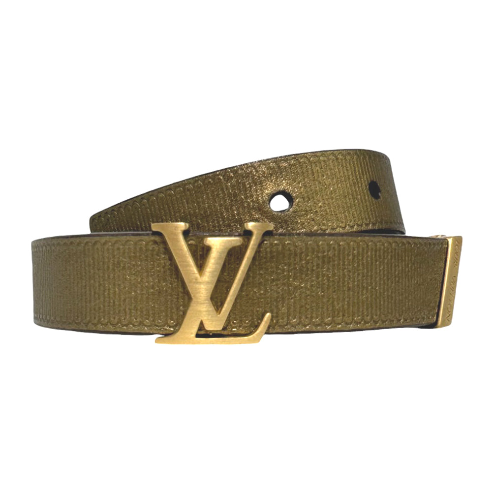 LOUIS VUITTON Gold Belt Women's Size 80 LHQ345