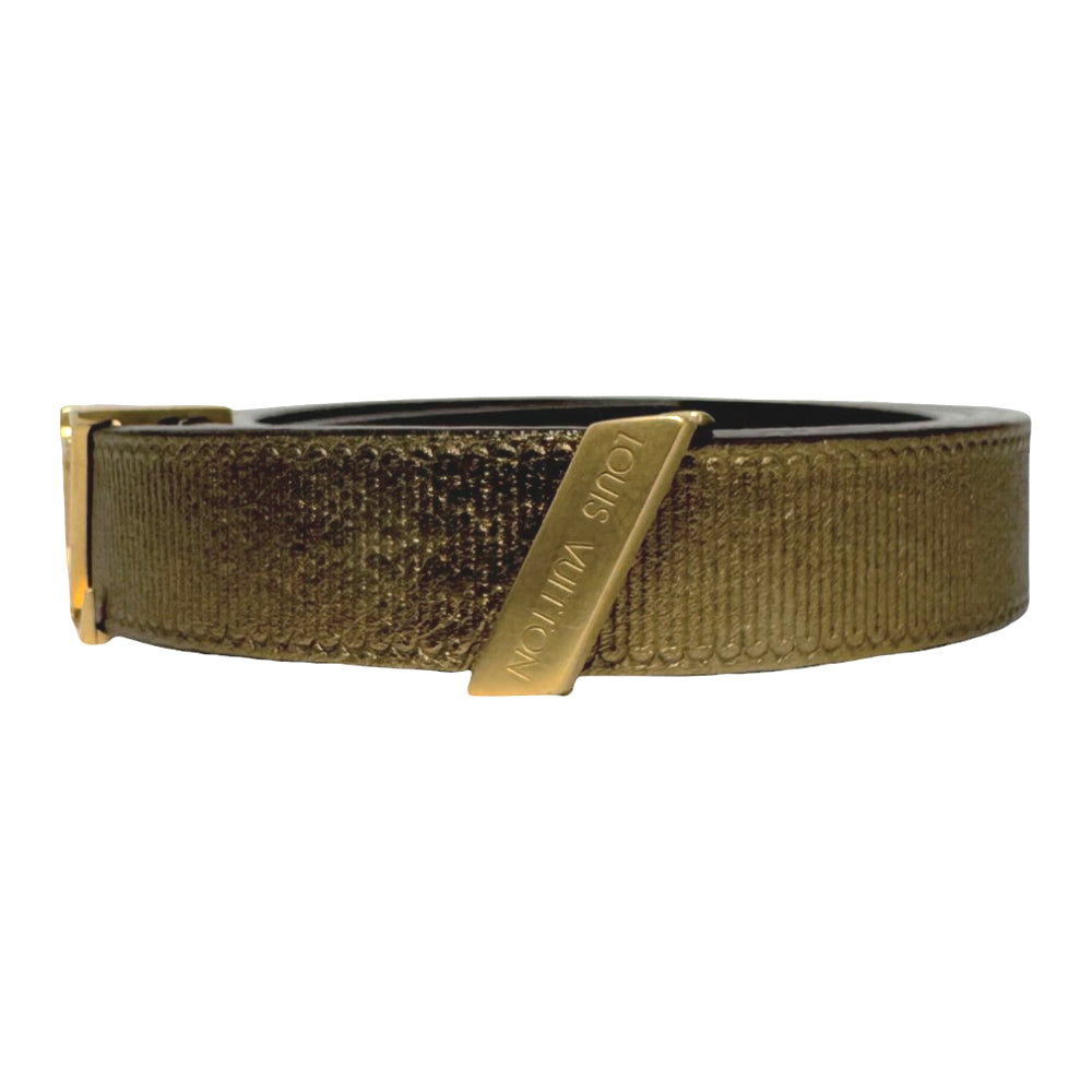 LOUIS VUITTON Gold Belt Women's Size 80 LHQ345