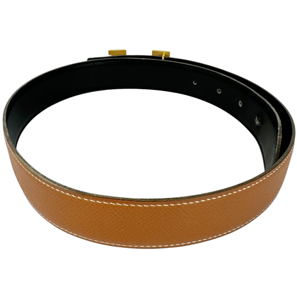 HERMES H Buckle Reversible Brown Belt Size 80 LHQ347