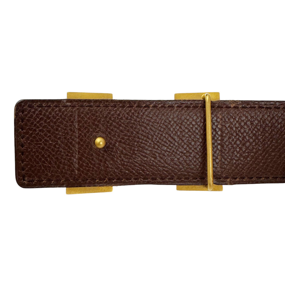 HERMES H Buckle Reversible Black Belt Size 70 LHQ352