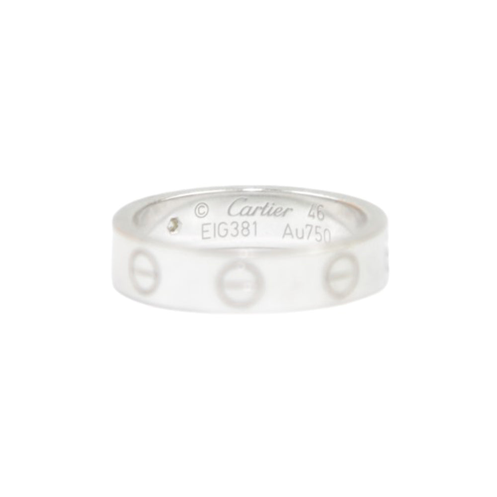 CARTIER Diamond White Gold Love Ring Size H LHQ354