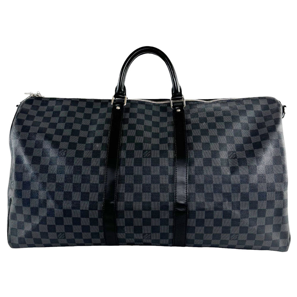 LOUIS VUITTON Keepall Bandouliere 55 Daimer Graphite With Strap LHQ365