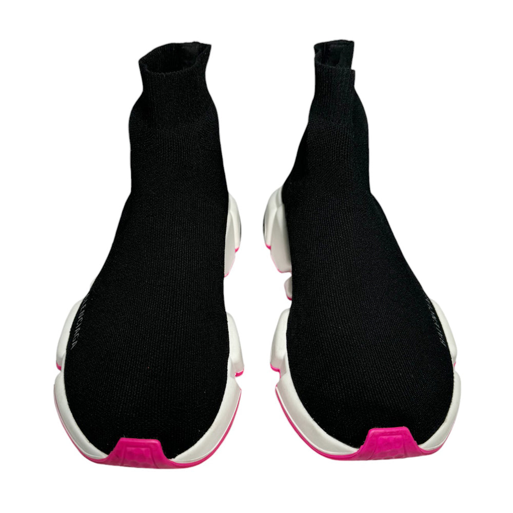 BALENCIAGA Black/Pink Speed Sock Trainer Size 7 UK LHQ381