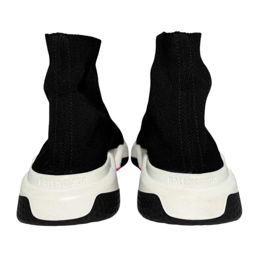 BALENCIAGA Black/Pink Speed Sock Trainer Size 7 UK LHQ381