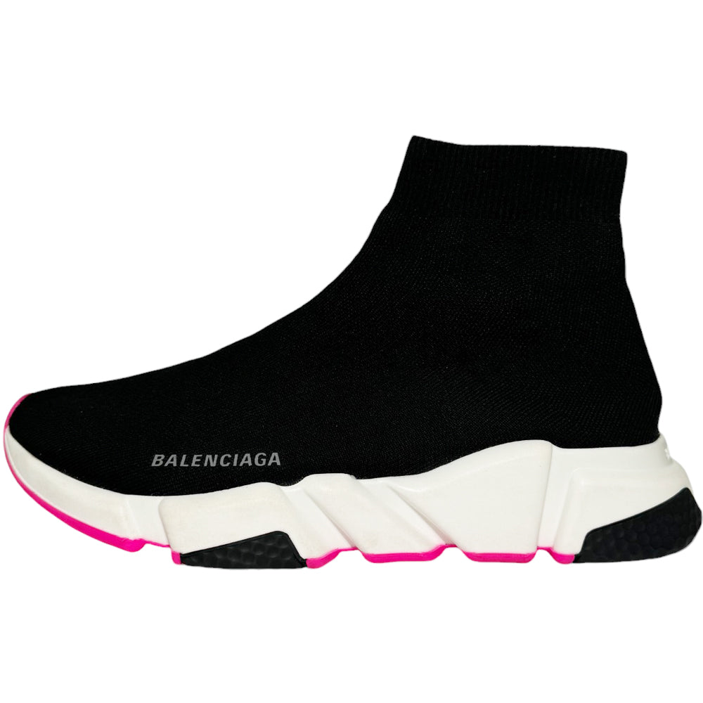 BALENCIAGA Black/Pink Speed Sock Trainer Size 7 UK LHQ381